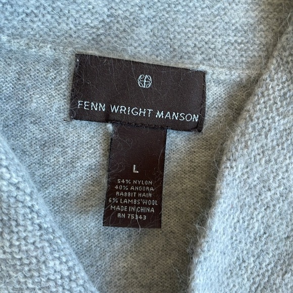 Fenn Wright Manson Angora Rabbit & Lambs Wool Shawl Sweater - Picture 6 of 6